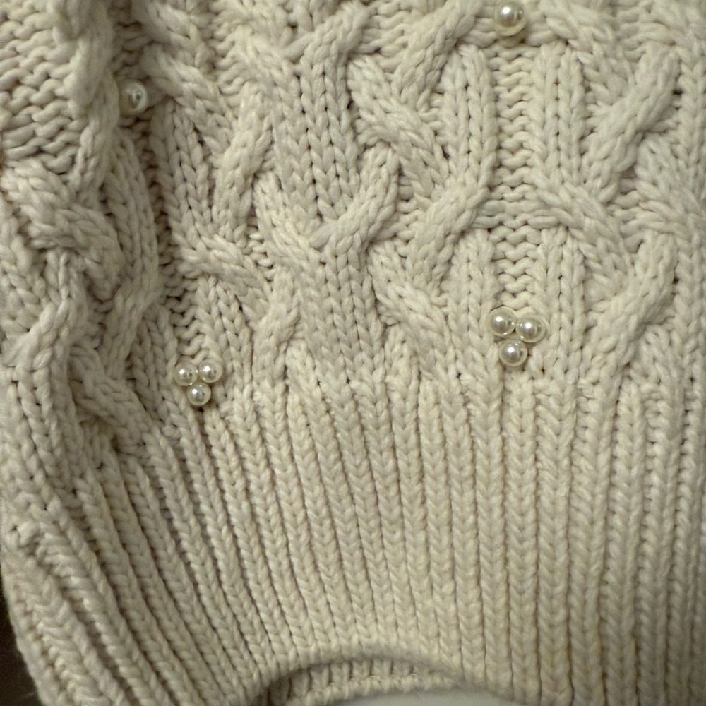 Zara Cream Cable Knit Sweater - Picture 6 of 6
